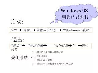 Windows 98 启动与退出