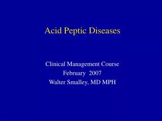Acid Peptic Diseases
