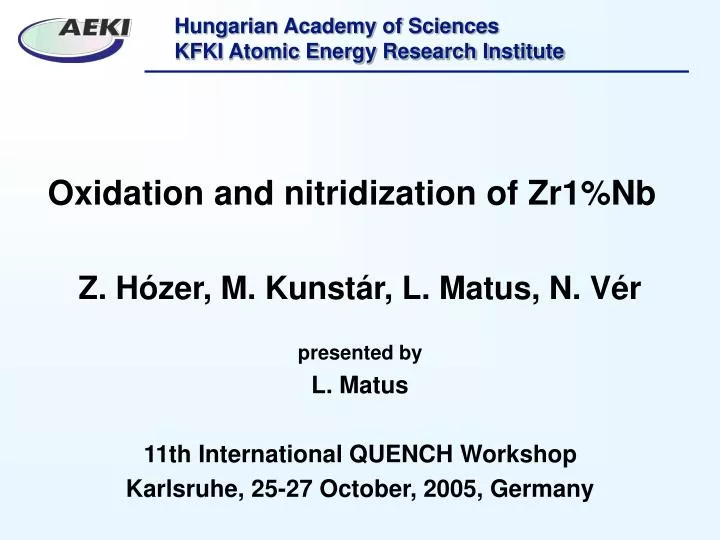 oxidation and nitridization of zr1 nb
