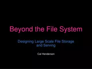 Beyond the File System