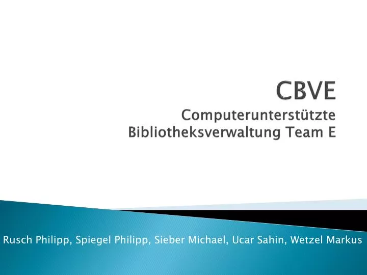 cbve computerunterst tzte bibliotheksverwaltung team e