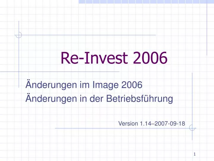 re invest 2006