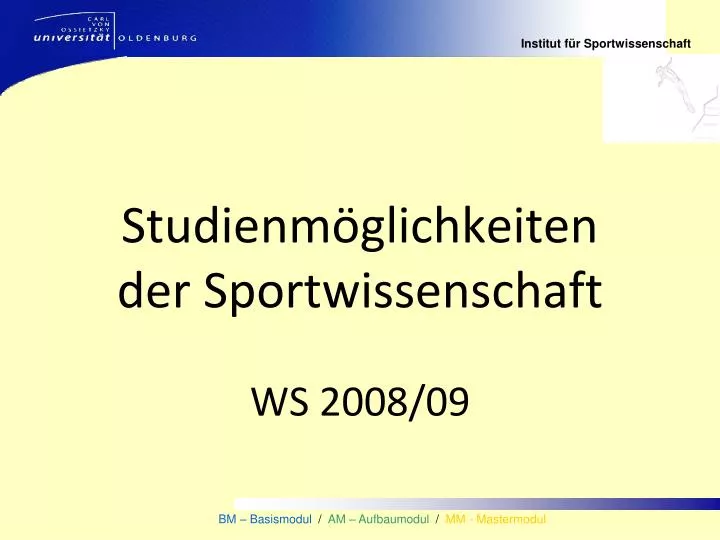 studienm glichkeiten der sportwissenschaft ws 2008 09