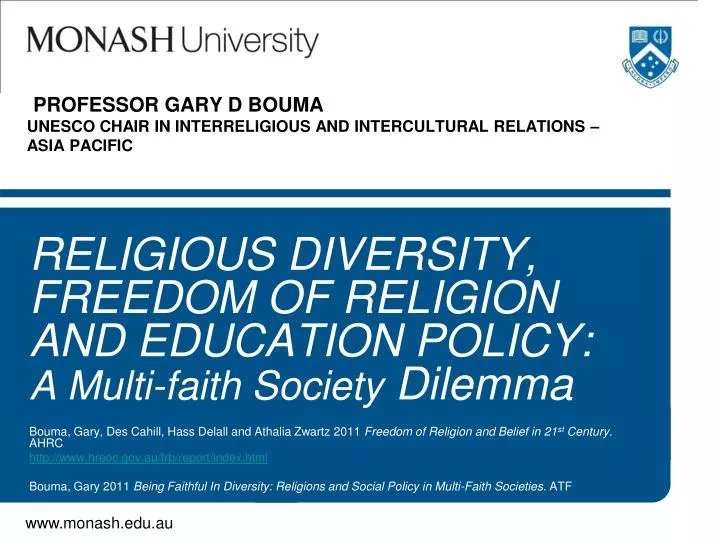 professor gary d bouma unesco chair in interreligious and intercultural relations asia pacific