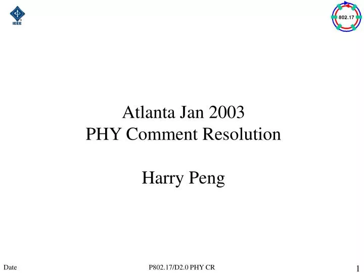 atlanta jan 2003 phy comment resolution harry peng
