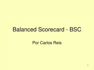 Balanced Scorecard - BSC