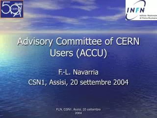 Advisory Committee of CERN Users (ACCU)