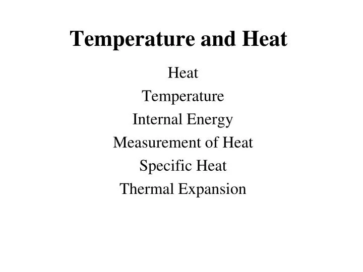 temperature and heat