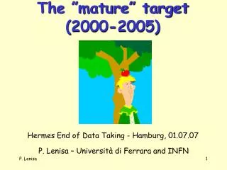 The ”mature” target (2000-2005)