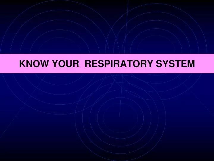 know your respiratory system