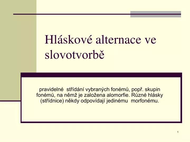 hl skov alternace ve slovotvorb