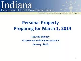Personal Property Preparing for March 1, 2014
