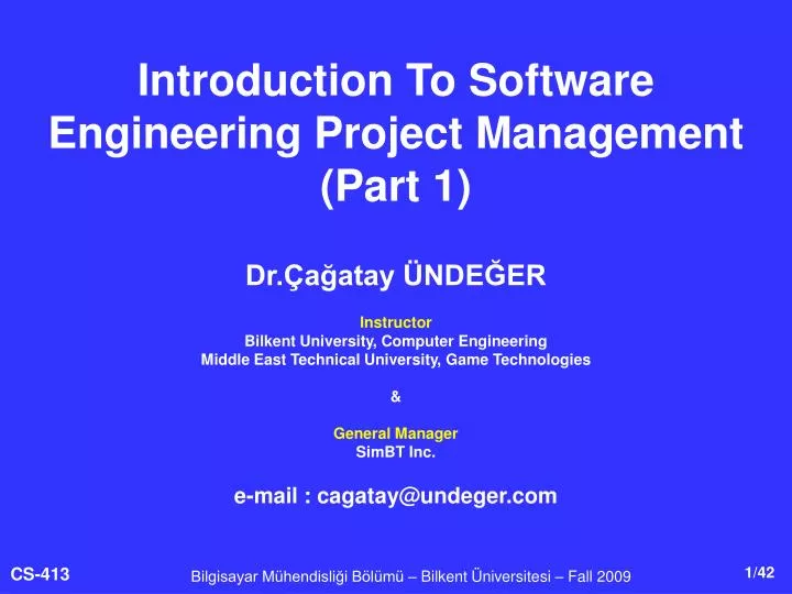 introduction to software engineering project management part 1