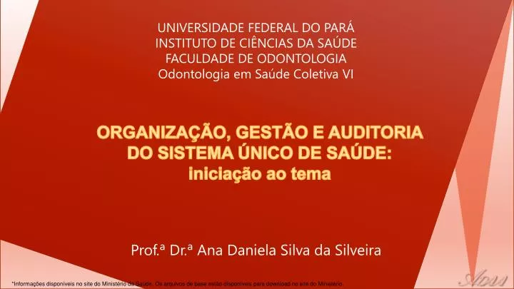 organiza o gest o e auditoria do sistema nico de sa de inicia o ao tema