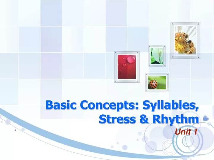 basic concepts syllables stress rhythm