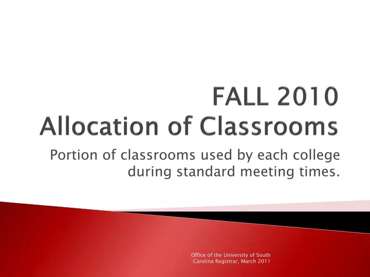 fall 2010 allocation of classrooms