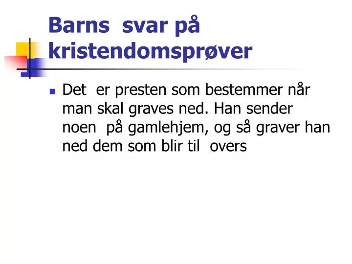 barns svar p kristendomspr ver