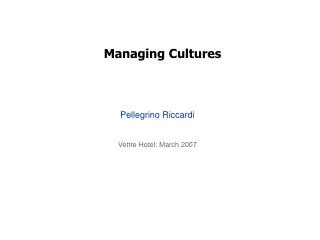 Managing Cultures