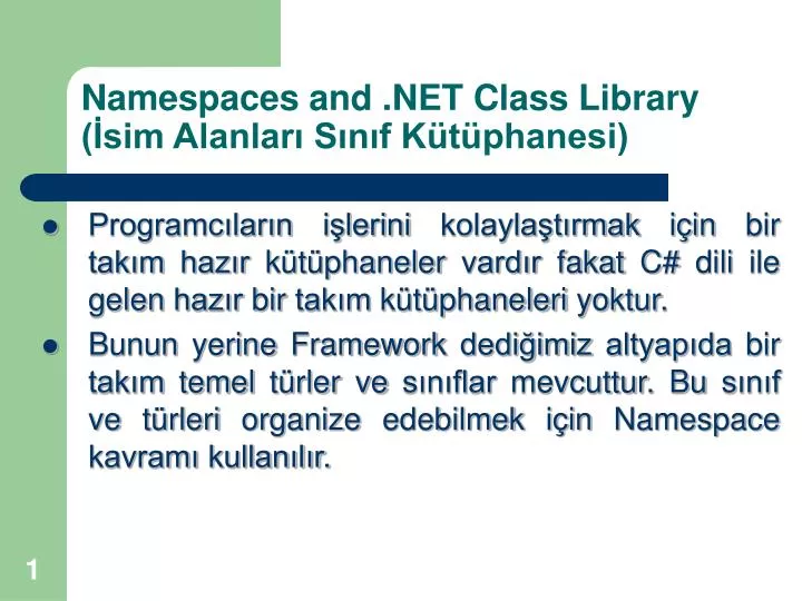 namespaces and net class library sim alanlar s n f k t phanesi
