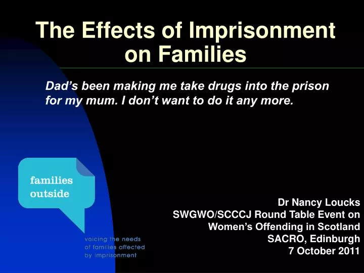 the effects of imprisonment on families