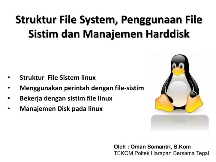 struktur file system penggunaan file sistim dan manajemen harddisk