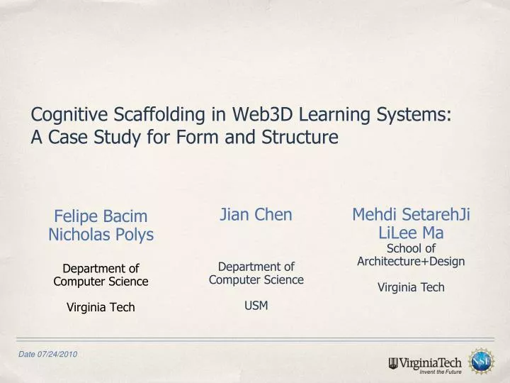 cognitive scaffolding in web3d learning systems a case study for form and structure