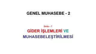 GENEL MUHASEBE - 2