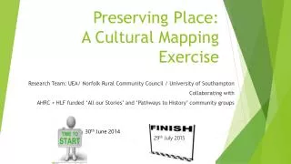 Preserving Place: A Cultural Mapping Exercise