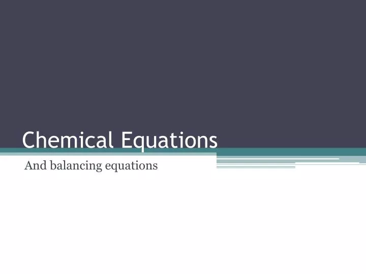 chemical equations