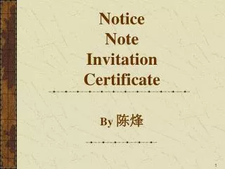 Notice Note Invitation Certificate