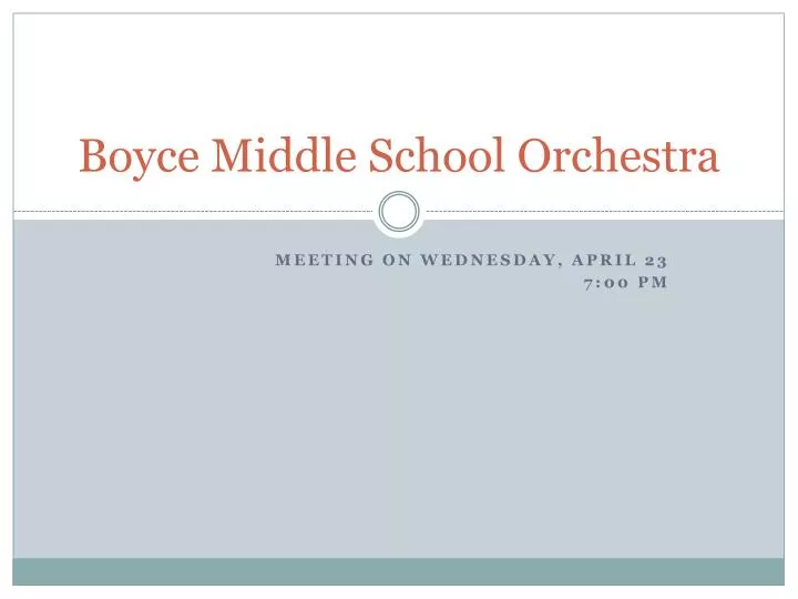 boyce middle school orchestra