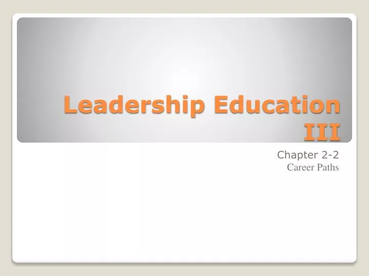 leadership education iii