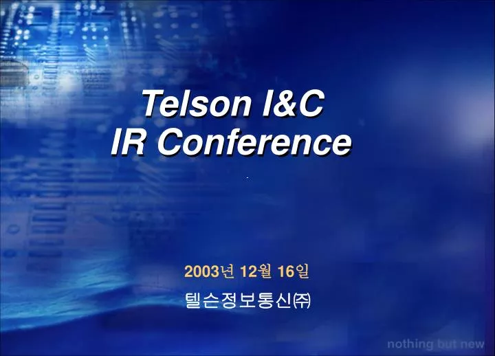 telson i c ir conference