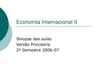 Economia Internacional II