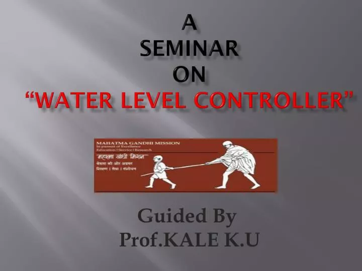 a seminar on water level controller