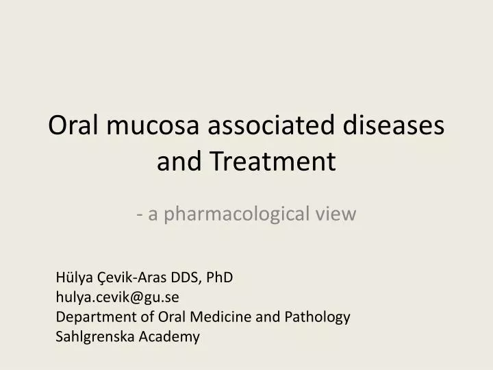 oral mucosa associated diseases and treatment