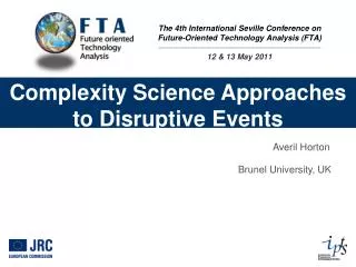 Complexity Science Approaches to Disruptive Events