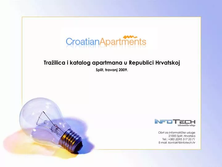 tra ilica i katalog apartmana u republici hrvatskoj split travanj 2009