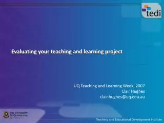 Evaluating your teaching and learning project