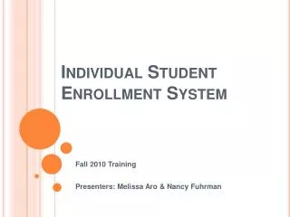 Individual Student Enrollment System