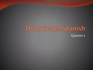 Third Grade Spanish