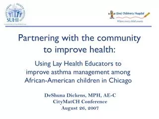 Partnering with the community to improve health: