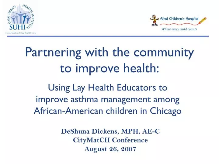 partnering with the community to improve health