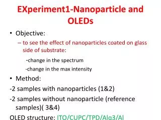 EXperiment1-Nanoparticle and OLEDs