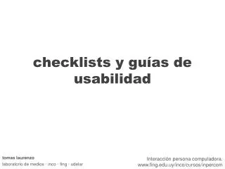 checklists y guías de usabilidad