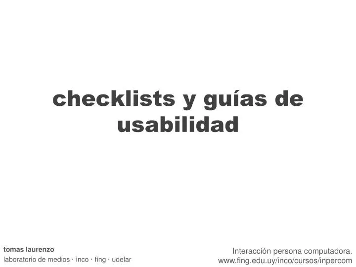 checklists y gu as de usabilidad