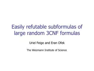 Easily refutable subformulas of large random 3CNF formulas