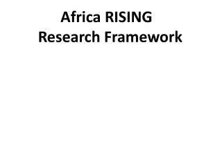 Africa RISING Research Framework