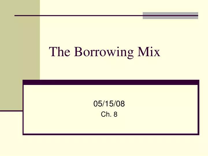 the borrowing mix