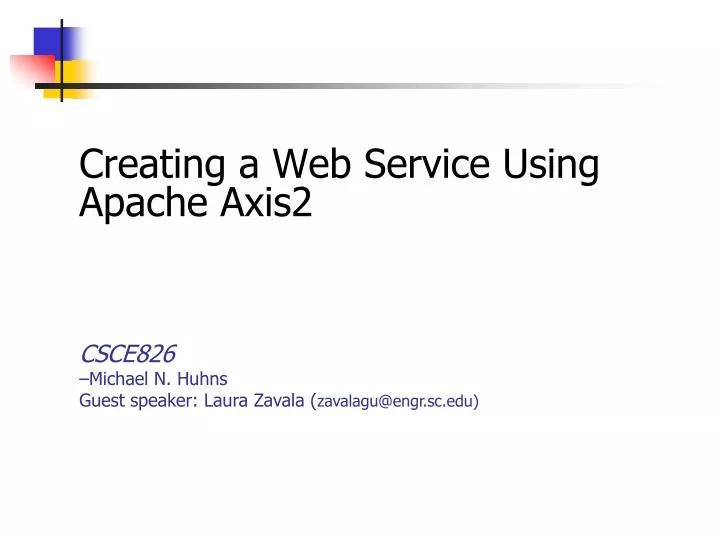 creating a web service using apache axis2